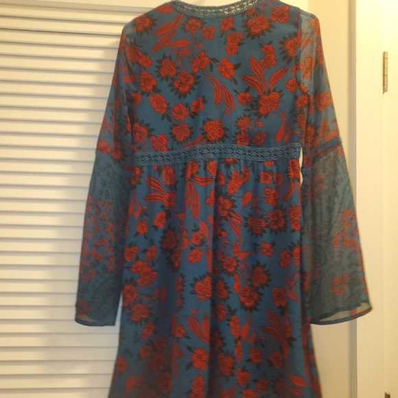 Abercrombie Blue green floral dress - Picture 2 of 4